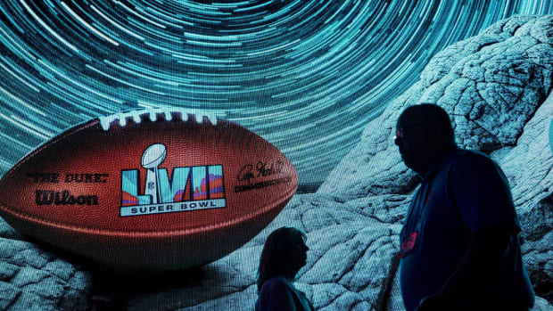 People attend the Super Bowl LVII Experience at the Phoenix Convention Center on Feb. 4, 2023.