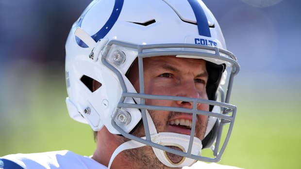 Colts quarterback Philip Rivers (17) before playing against the Bills in the AFC Wild-Card game at Bills Stadium.