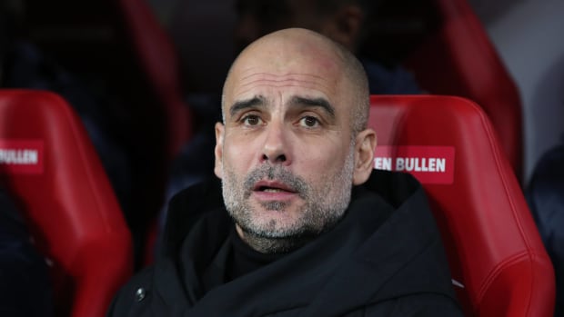 Guardiola reacciona ante el empate de su equipo el Manchester City 1-1 frente al RB Leipzig