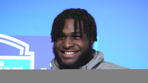 Alabama linebacker Will Anderson (LB02) during the NFL Scouting Combine at the Indiana Convention Center.