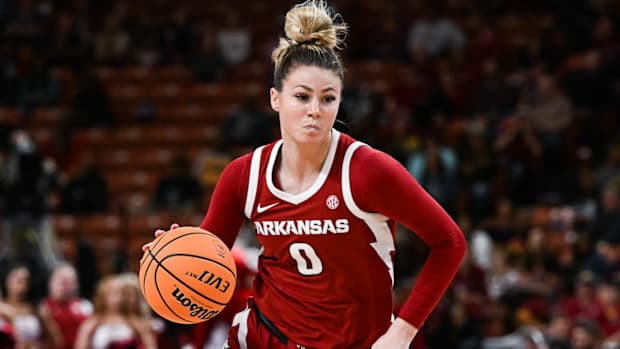 Arkansas Razorbacks Saylor Poffenbarger scored 22 points against South Carolina but not nearly enough.