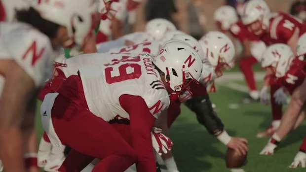 Offensive line and Arik Gilbert spring 2023 Nebraska football