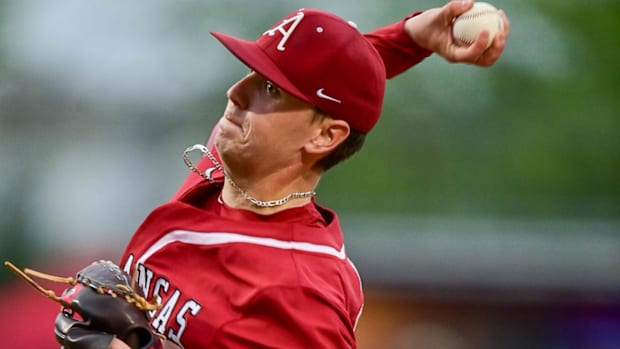Razorbacks' Will McEntire in 6-3 win over Tennessee on Saturday night.