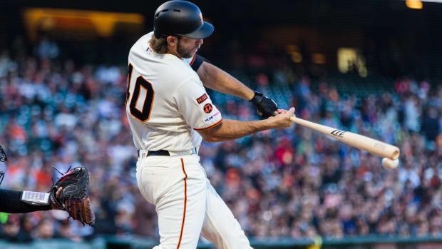The Giants future DH/lefty specialist rakes against the Rockies in 2019.