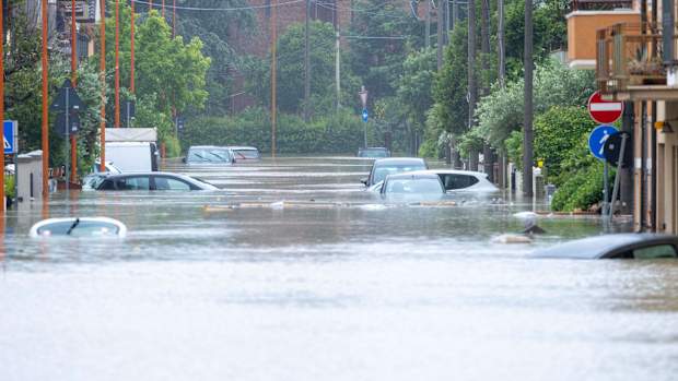Imola inundado por las fuertes lluvias