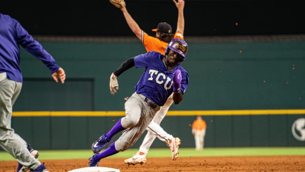 TCU shortstop Tre Richardson during the 2023 Phillips 66 Big 12 Championship