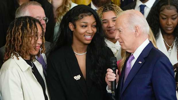 LSU women's basketball player Angel Reese.