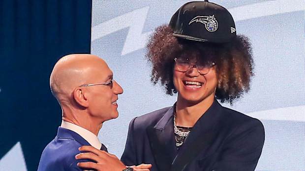 Anthony Black with NBA commissioner Adam Silver at draft