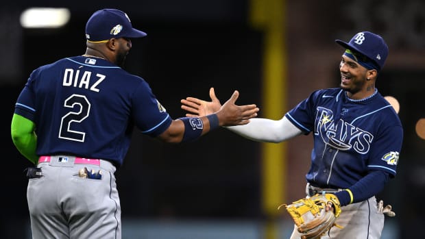 Yandy Diaz and Wander Franco of the Tampa Bay Rays
