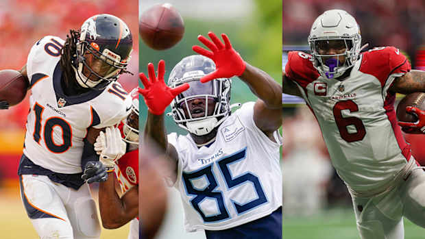 Broncos wide receiver Jerry Jeudy, Titans tight end Chigoziem Okonkwo and Cardinals running back James Conner