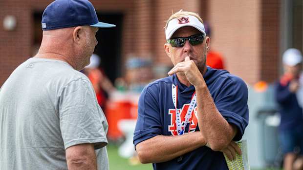 Hugh Freeze at Auburn football practice - Eric Starling/Auburn Daily