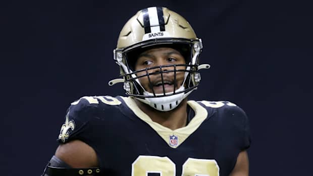 New Orleans Saints defensive end Marcus Davenport (92)