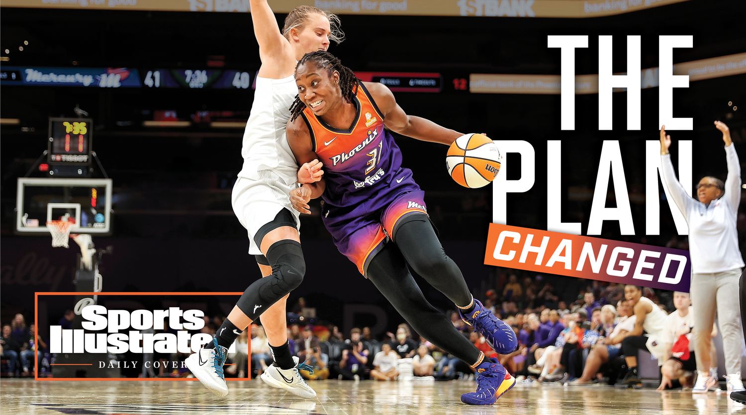 Tina Charles driving to the hoop with the text overlay The Plan Changed