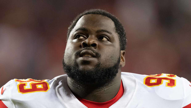 August 14, 2021; Santa Clara, California, USA; Kansas City Chiefs defensive tackle Khalen Saunders (99) after the game against the San Francisco 49ers at Levi's Stadium. Mandatory Credit: Kyle Terada-USA TODAY Sports