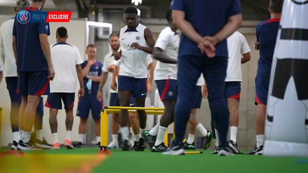 Focus on Nuno Mendes training session in Tokyo