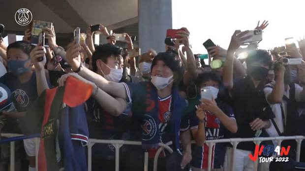 Paris Saint-Germain's first training session in Osaka