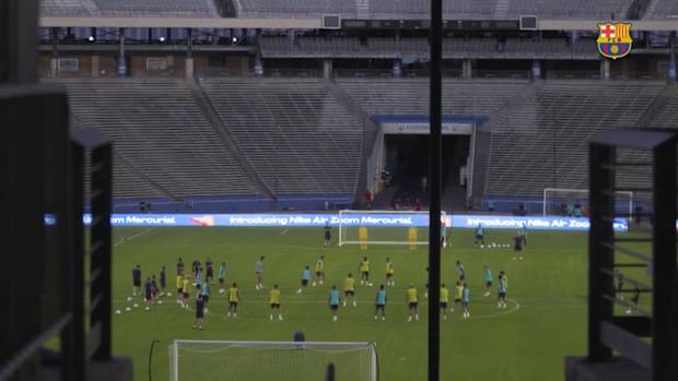 FC Barcelona's pre Juventus match training session