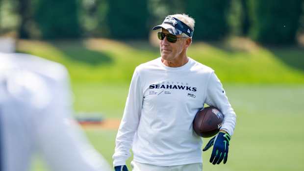 NFL: Seattle Seahawks Training Camp Jul 27, 2022; Renton, WA, USA; Seattle Seahawks head coach Pete Carroll watches training camp practice at Virginia Mason Athletic Center.