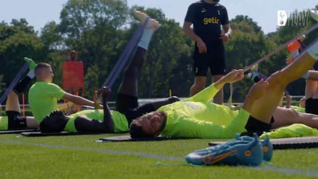 Emerson Royal causes havoc with medicine ball as Spurs prepare for Chelsea