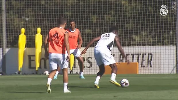 Marco Asensio scores a goal in training session against the match against Celta de Vigo