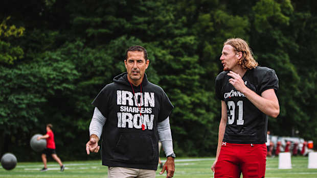 Coach Luke Fickell at preseason camp
