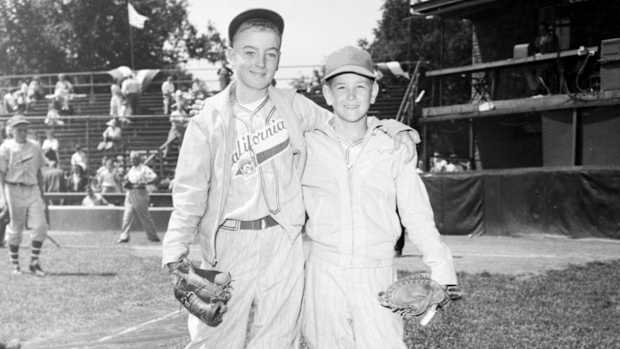 Robert Woolery (left) at the 1956 Little League World Series.