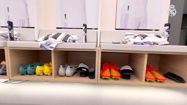 The new Real Madrid dressing room at the Santiago Bernabéu