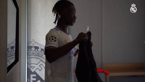 Eduardo Camavinga was presented as a Real Madrid player a year ago