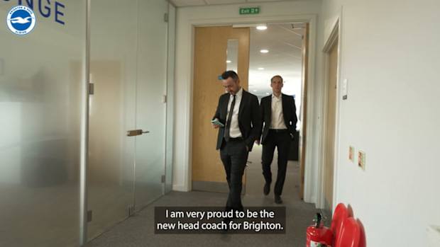Roberto De Zebri's first interview as Brighton manager