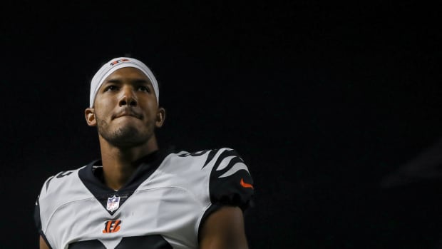 Sep 29, 2022; Cincinnati, Ohio, USA; Cincinnati Bengals wide receiver Tyler Boyd (83) walks off the field after their victory over the Miami Dolphins at Paycor Stadium. Mandatory Credit: Katie Stratman-USA TODAY Sports