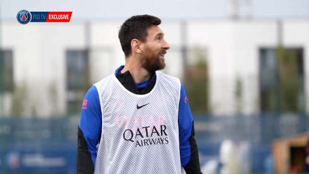 Messi's training session before the match against Troyes