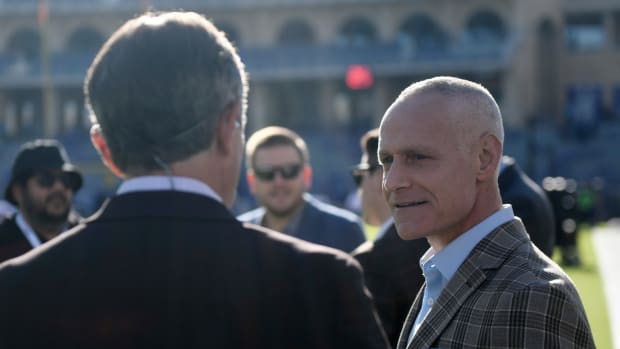 Big 12 commissioner Brett Yormark attends the Texas Tech game against TCU, Saturday, Nov. 5, 2022, at Amon G. Carter Stadium in Fort Worth.