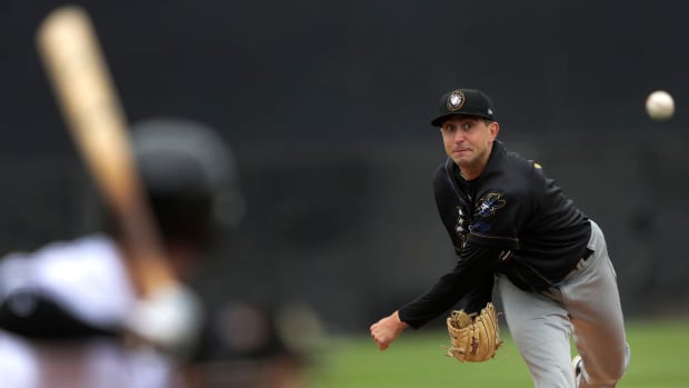 Quad Cities River Bandits' Anthony Veneziano (31) pitches against the Wisconsin Timber Rattlers during their baseball game Thursday, July 7, 2021, at Neuroscience Group Field at Fox Cities Stadium in Grand Chute, Wis. The Wisconsin Timber Rattlers won 8-7.Dan Powers/USA TODAY NETWORK-Wisconsin Apc Rattlersvsquad 0707210230djp