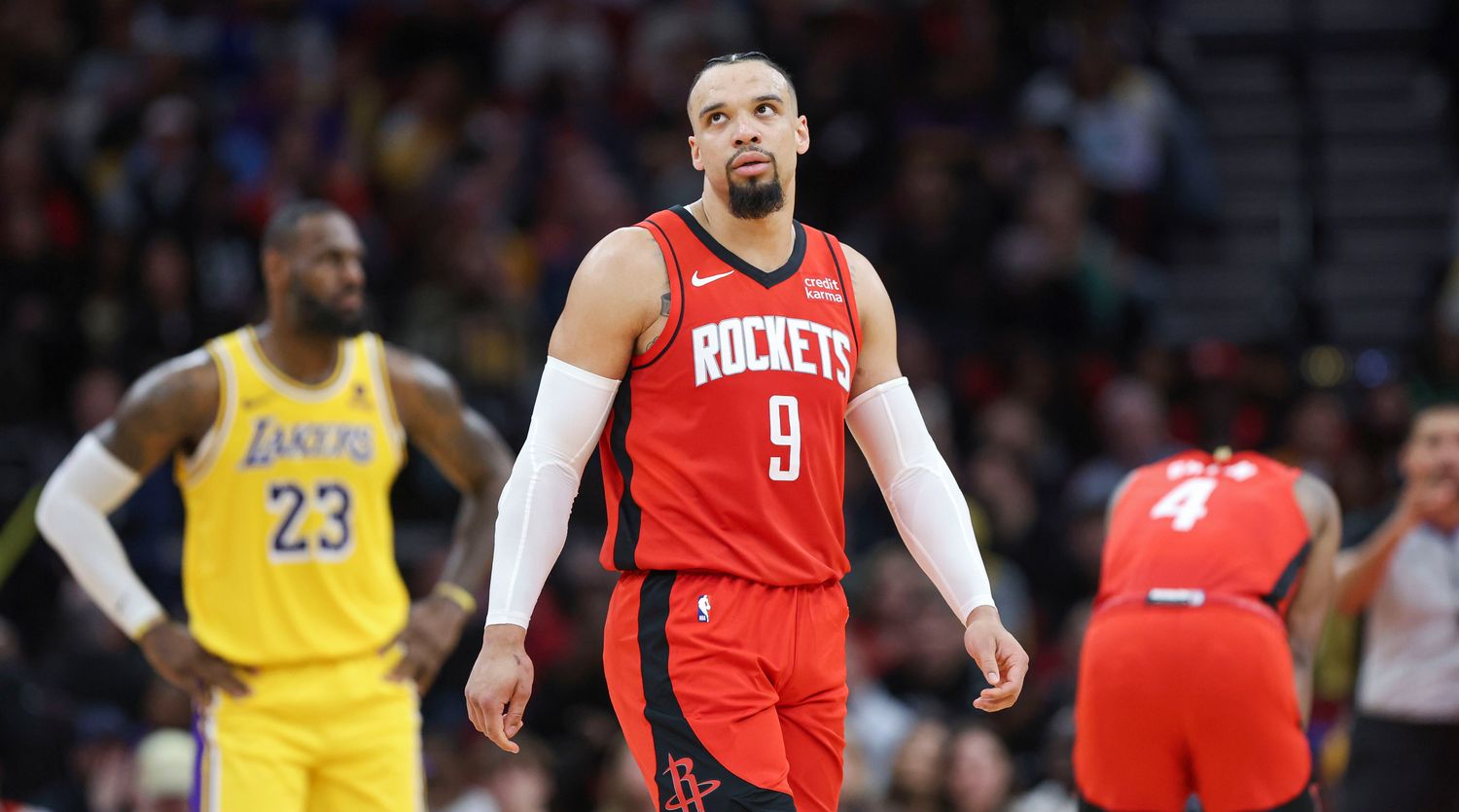 Houston Rockets’ Dillon Brooks against the Los Angeles Lakers.