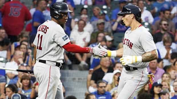 Boston Red Sox's Jarren Duran, Rafael Devers