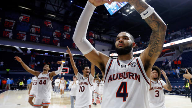 Auburn celebrates a win