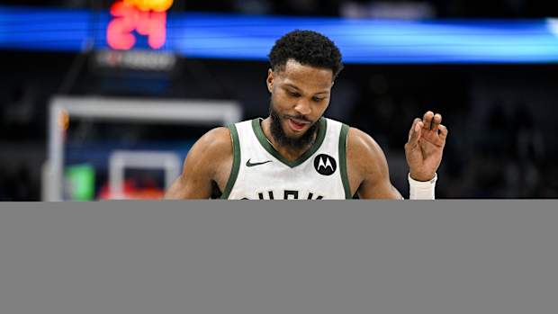 Milwaukee Bucks guard Malik Beasley (5) celebrates 