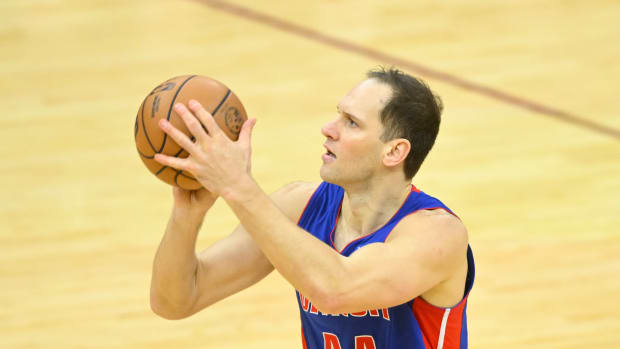 Bogdanović during the Pistons' 128-121 loss to the Cavaliers on Jan. 31, 2024.