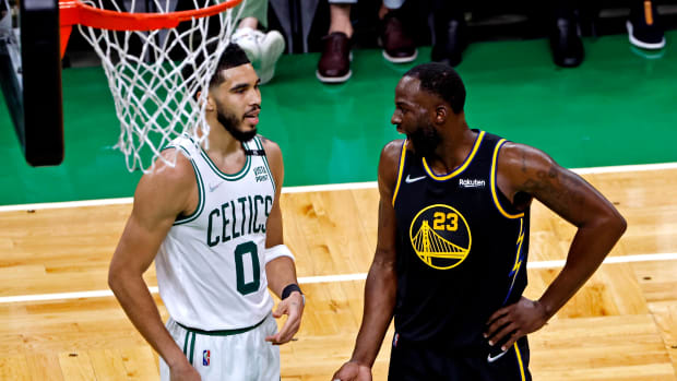 Tatum and Green during the Celtics' 116-100 win over the Warriors in Game 3 of the NBA Finals on June 8, 2022.