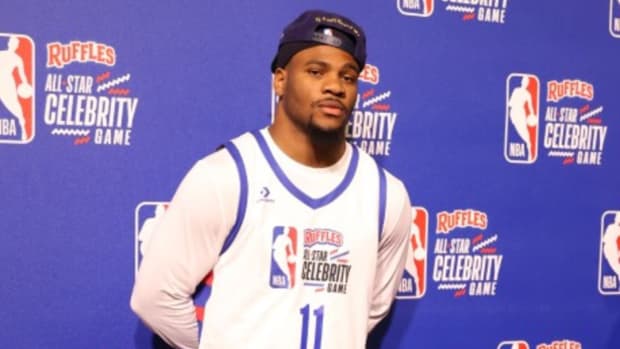 Micah Parsons (11) of Team Shannon on the red carpet before the All Star Celebrity Game at Lucas Oil Stadium.