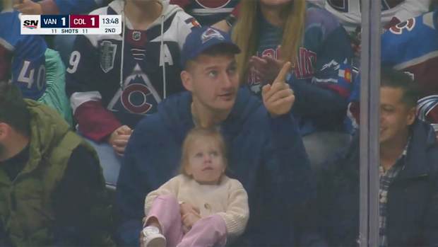 Nikola Jokic appears on the Sportsnet broadcast.