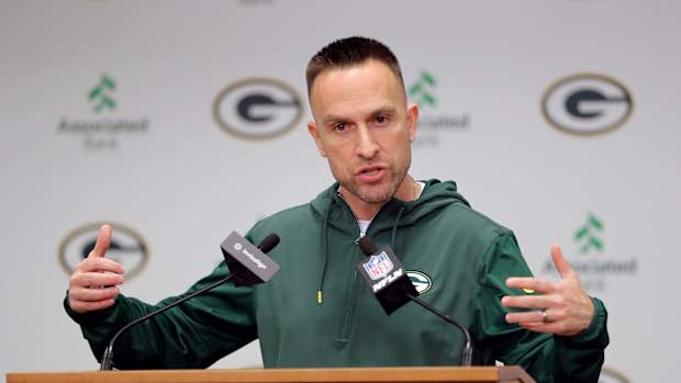 Green Bay Packers defensive coordinator Jeff Hafley speaks during a press conference Thursday, February 22, 2024, at Lambeau Field in Green Bay, Wis. Dan Powers/USA TODAY NETWORK-Wisconsin.