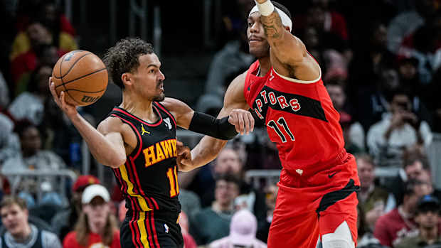 Hawks point guard Trae Young vs the Raptors