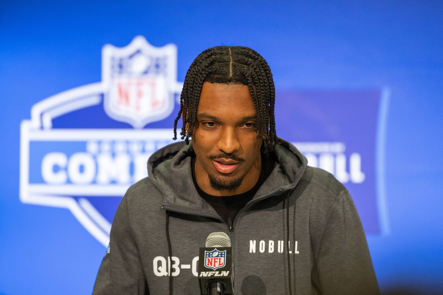 Daniels at the NFL scouting combine on March 1, 2024.
