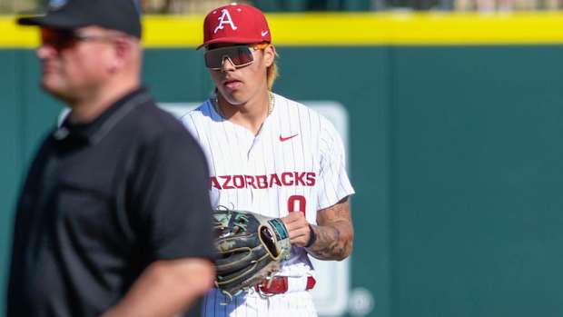 Razorbacks' Wehiwa Aloy at shortstop against UCA
