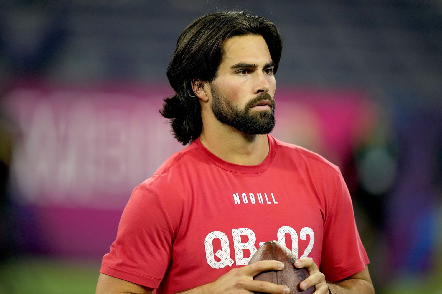Hartman during the NFL scouting combine on March 2, 2024.