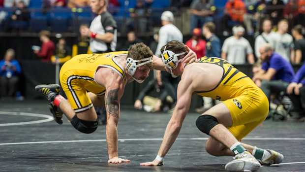 Missouri's Keegan O'Toole and Wyoming’s Cooper Voorhees. 