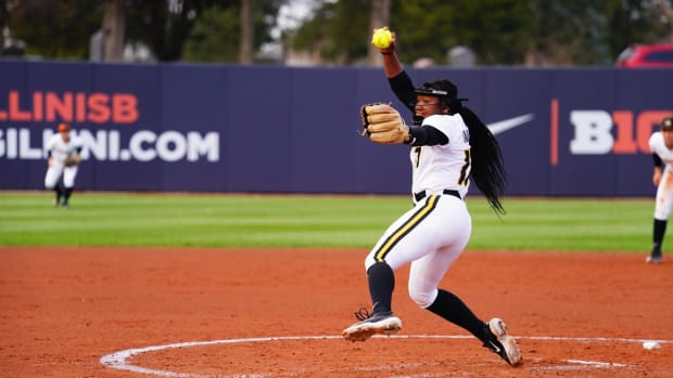 Harrison gets a pair of base runners on first and second to get out of the second inning.