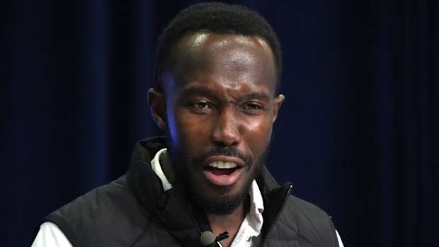 Feb 27, 2024; Indianapolis, IN, USA; Minnesota Vikings general manager Kwesi Adofo-Mensah speaks during a press conference at the NFL Scouting Combine at Indiana Convention Center.