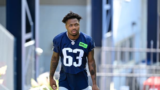 Patriots cornerback Isaiah Bolden (63) makes his way to the practice fields for training camp at Gillette Stadium.